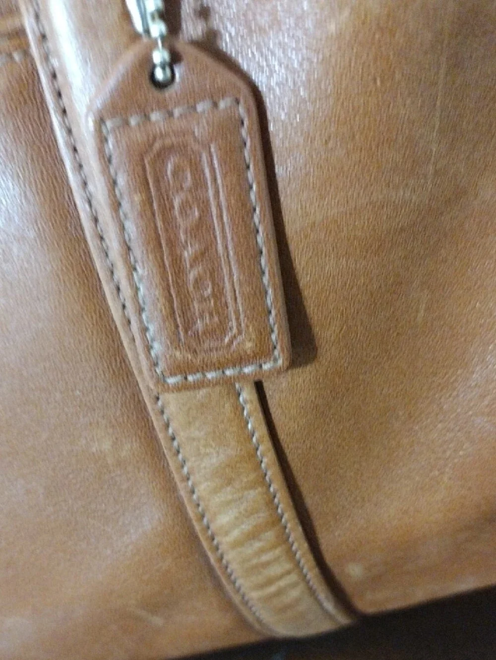 Vintage Coach Cognac Leather Laptop Tote